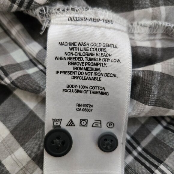 Columbia Sportswear Mens Medium White & Gray Checkered Button Down Top - Picture 5 of 6